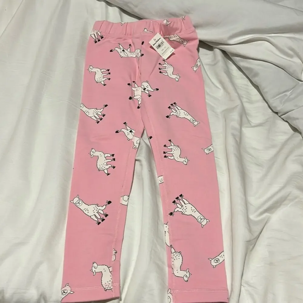 Hanna Andersson 120 6/7 pink sheep leggings nwt perfect unworn condition